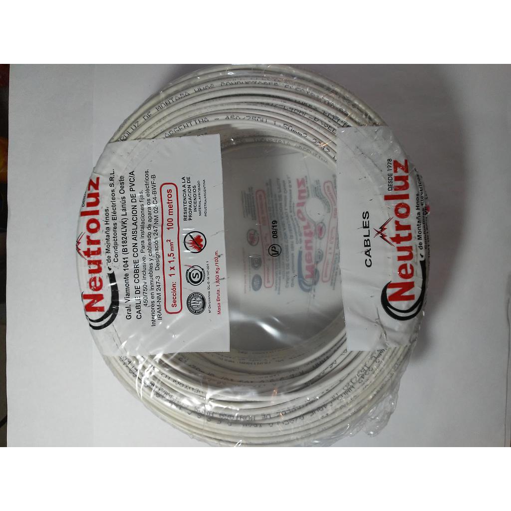 CABLE UNIPOLAR 1 x 1.50 mm²  BLANCO