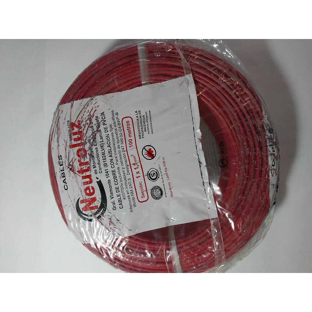 CABLE UNIPOLAR 1 x 1.50 mm²  ROJO