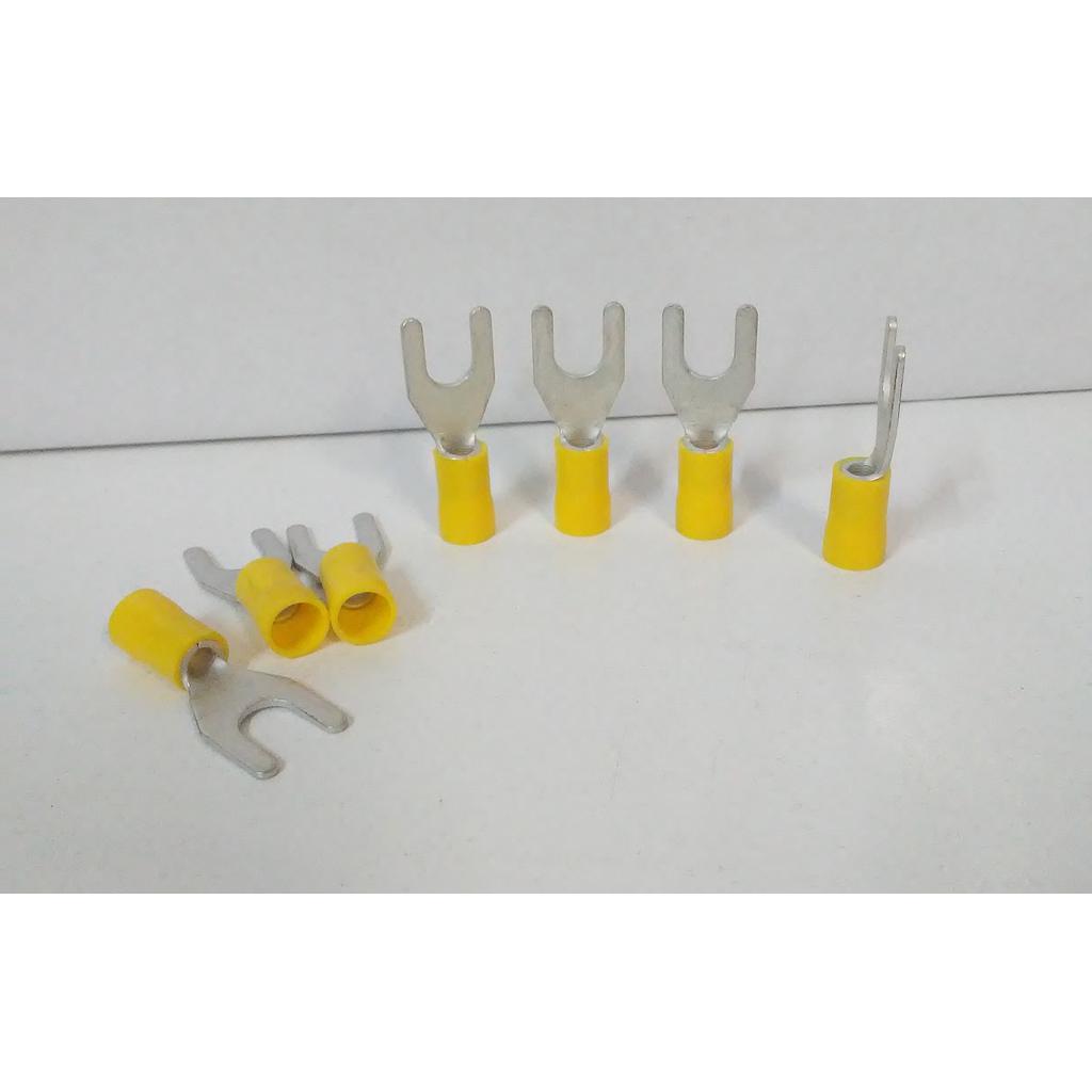 TERMINAL PREAISLADO para CABLE 2,5a6mm22 AMARILLO HORQUILLA 6mm