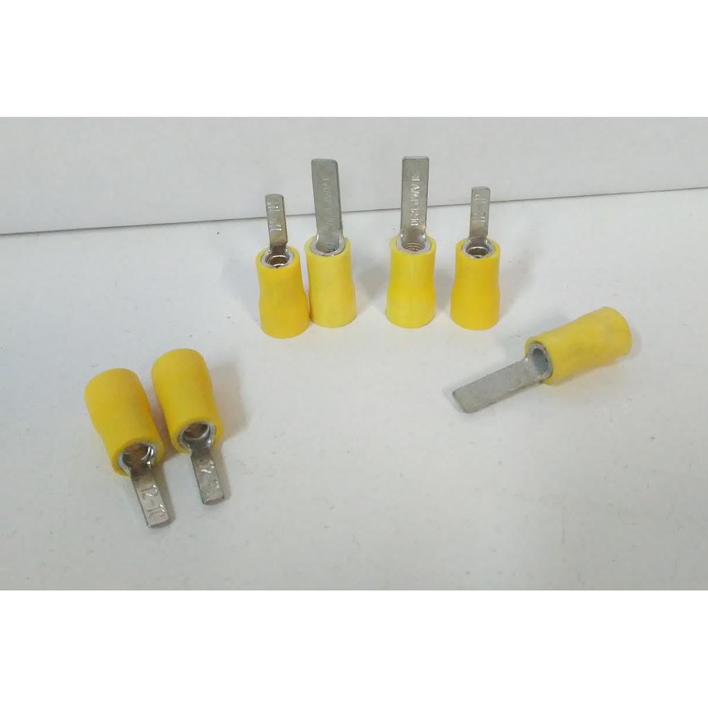 TERMINAL PREAISLADO para CABLE 2,5a6mm2 AMARILLO PIN PLANO