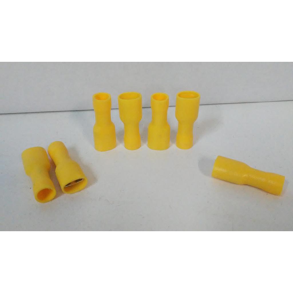 TERMINAL PREAISLADO para CABLE 2,5a6mm2 AMARILLO PALA 6,3mm HEMBRA AISLADA