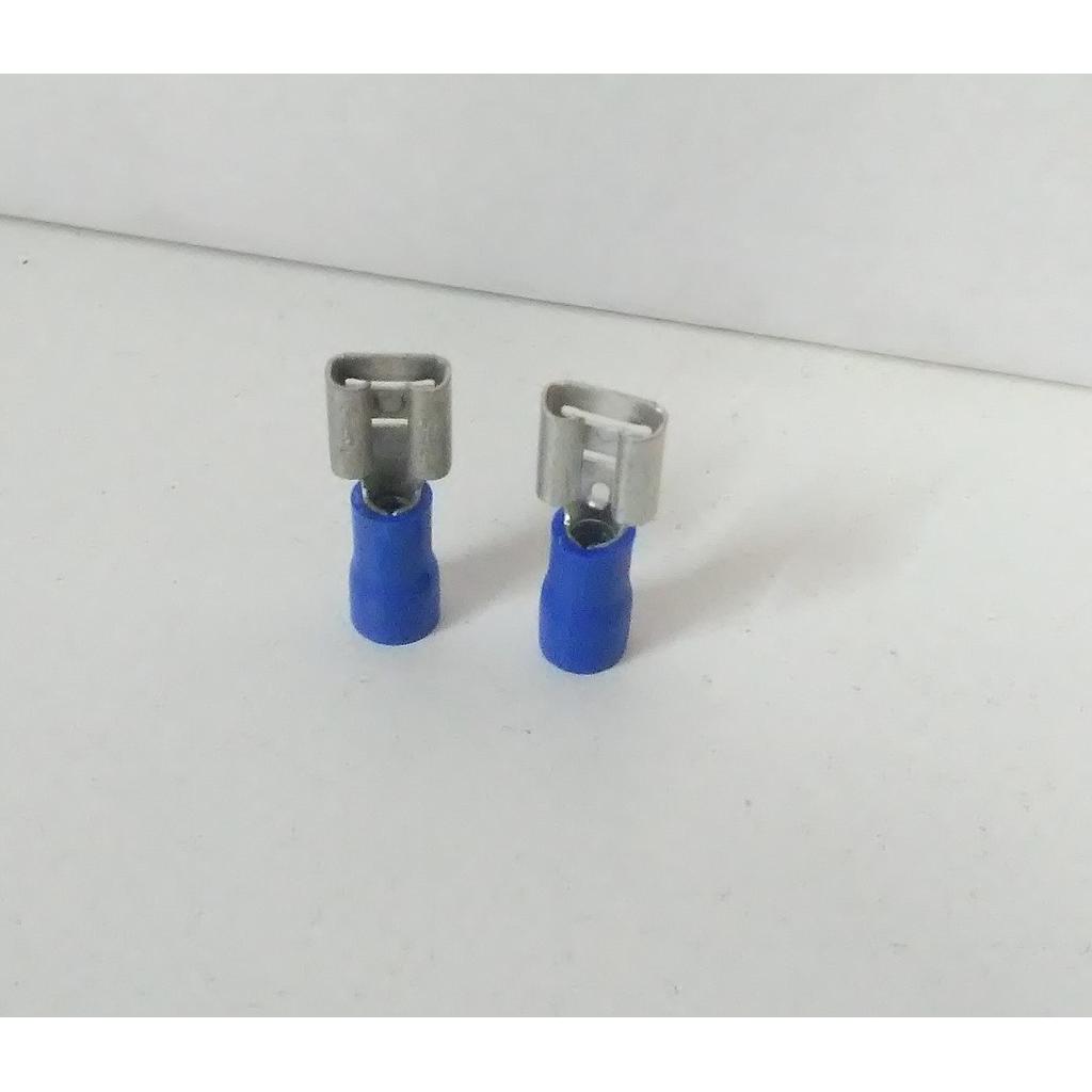 TERMINAL PREAISLADO para CABLE 1a2,5MM2 AZUL PALA HEMBRA 6,3mm DESNUDA