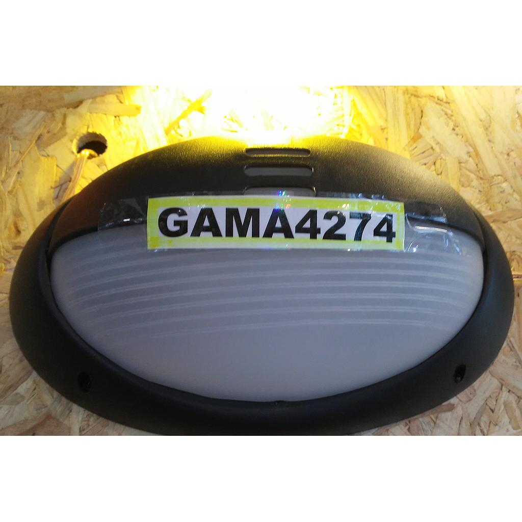 TORTUGA POLIPROPILENO 300x180 ARO ALTO c/VISERA IP24 E27 NEGRA