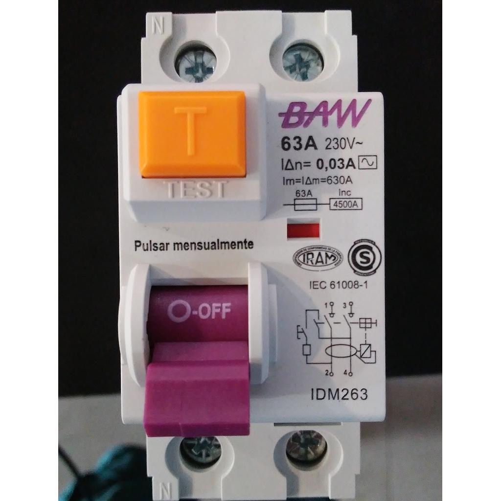 INT. DIFERENCIAL 2X63A 30mA BAW