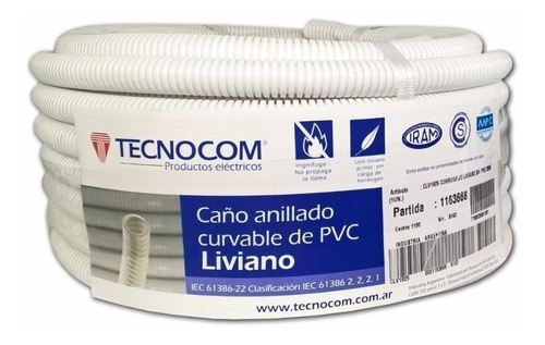 ROLLOx25Mts CAÑO FLEXIBLE ANTILLAMA 3/4 BLANCO