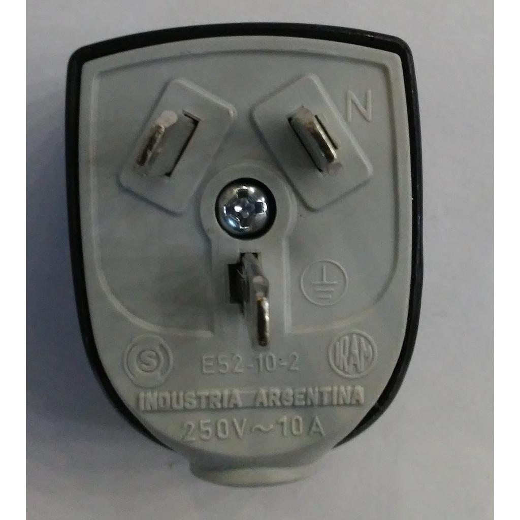 FICHA MACHO C/TIERRA EXULTT 10 AMP GRIS