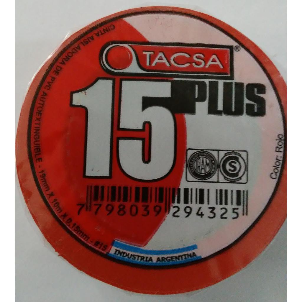 CINTA AISLADORA TACSA 19MM X 10M X 0,15MM ROJA