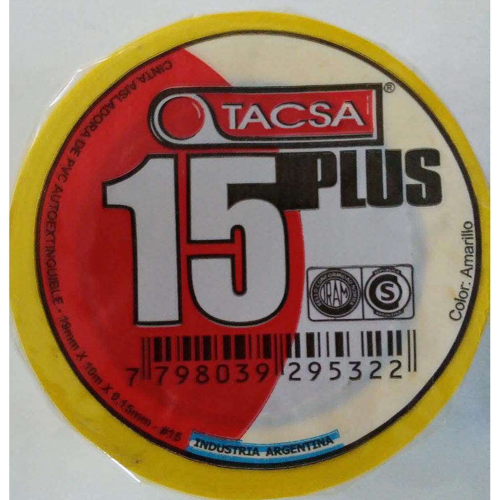 CINTA AISLADORA TACSA 19MM X 10M X 0,15MM AMARILLA