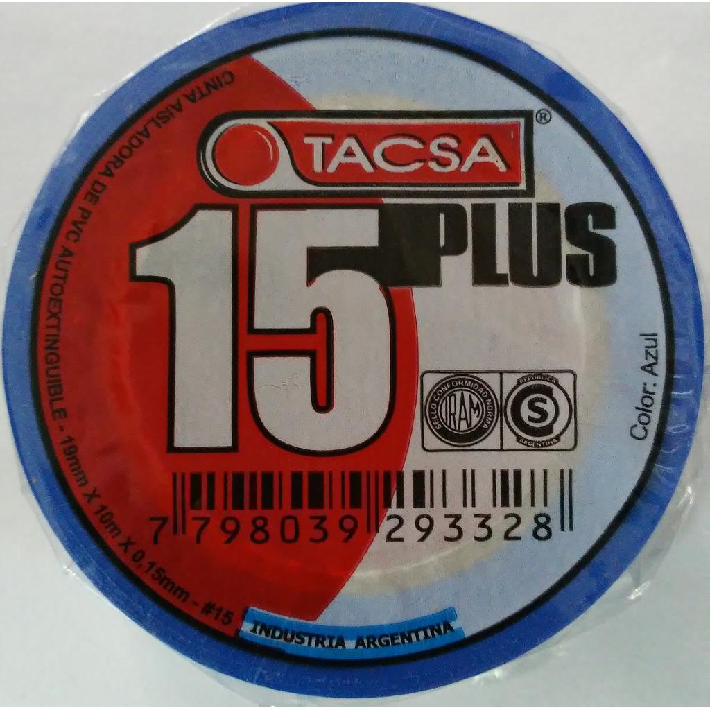 CINTA AISLADORA TACSA 19MM X 10M X 0,15MM AZUL