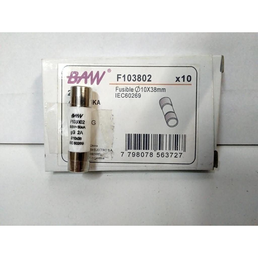 FUSIBLE BAW 10X38mm 2A gG