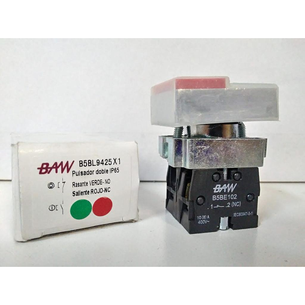 PULSADOR BAW DOBLE V/RNO + NC