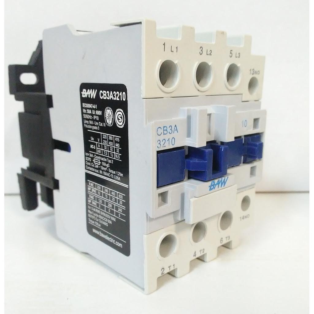 CONTACTOR TRIPOLAR 32A 220V AC3 15kW 1NA+1NC