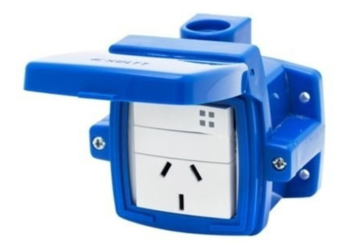 CAJA CAPSULADA EXTERIOR 1 PUNTO+1  TOMA EXULTT AZUL