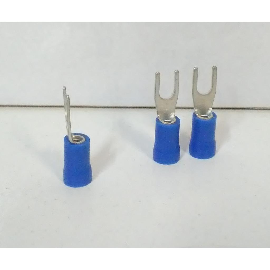 TERMINAL PREAISLADO para CABLE 1a2,5mm2 AZUL HORQUILLA 3mm