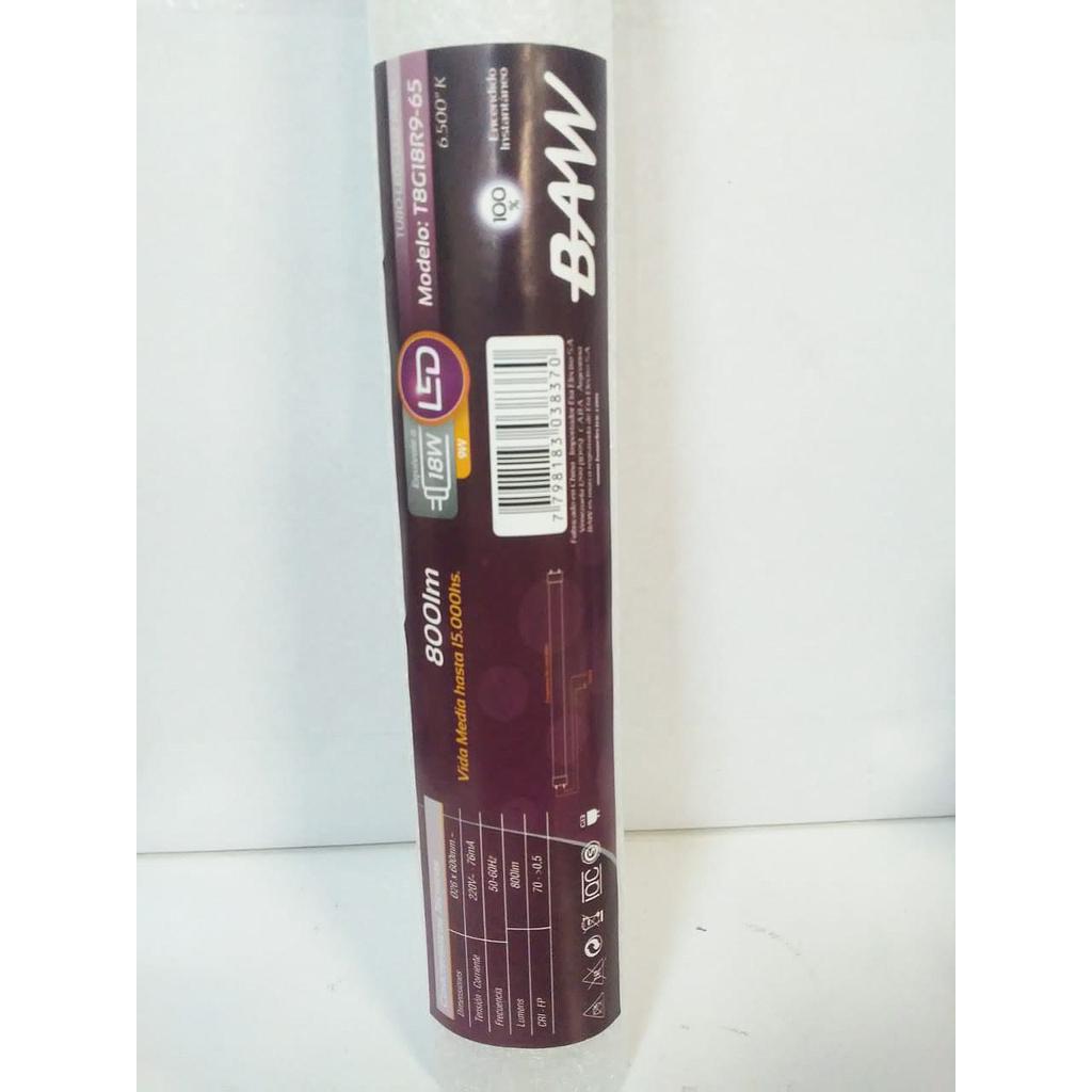 TUBOLED T8 VIDRIO 9W LUZ FRIA BAW 1 PTA