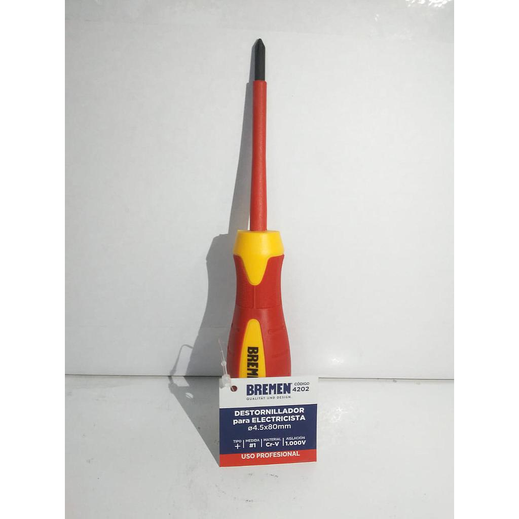 DESTORNILLADOR ELECTRICISTA (+) 4.5x80mm 1000V