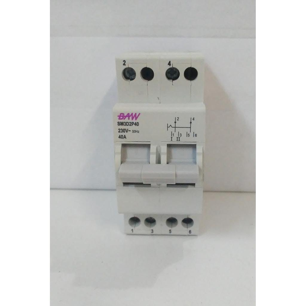 CONMUTADORA MODULAR 1-0-2 2P 40A BAW