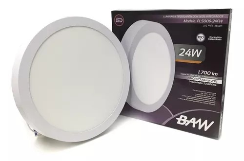 PLAFON APLICAR REDONDO 24W BAW FRIO