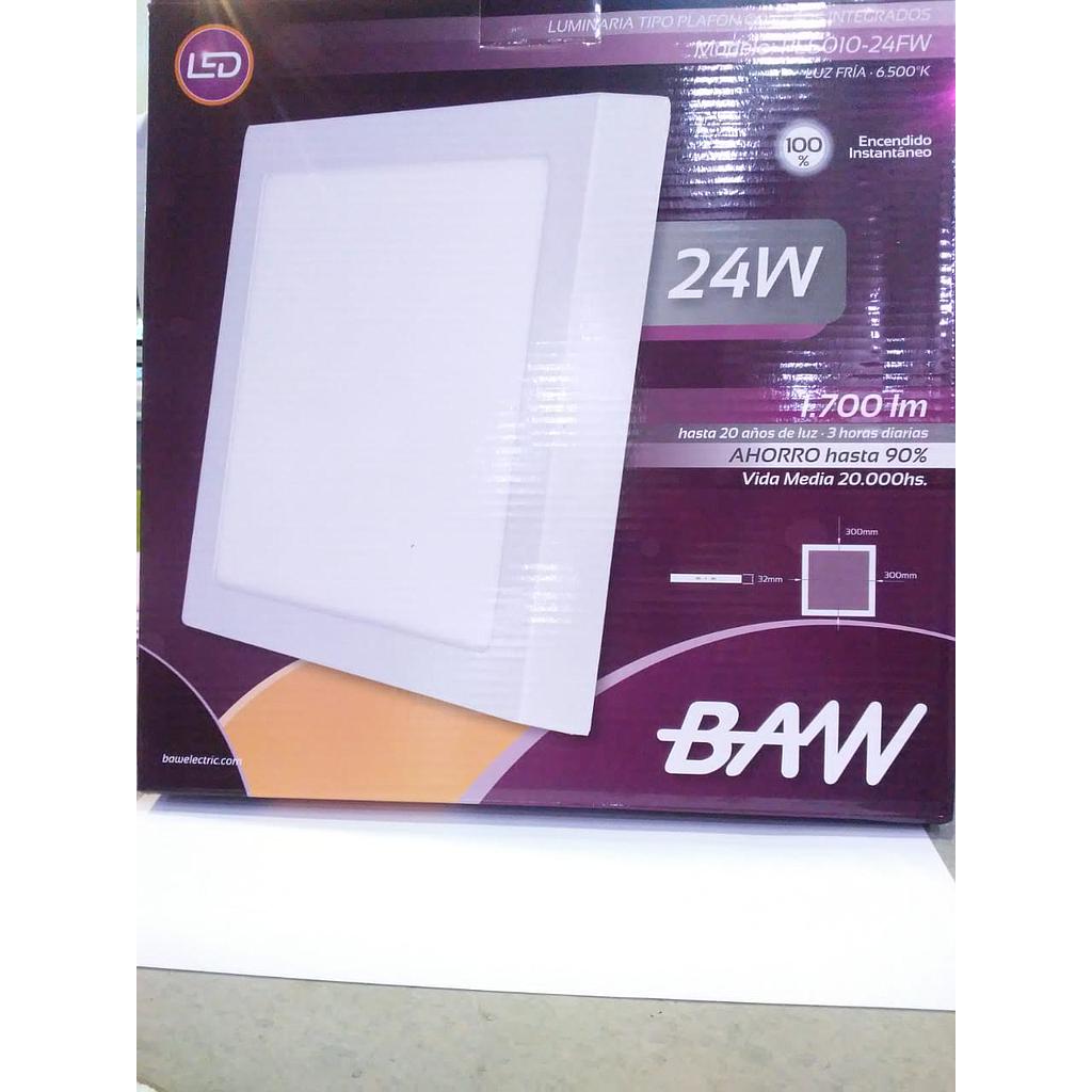 PLAFON APLICAR CUADRADO 24W FRIO BAW