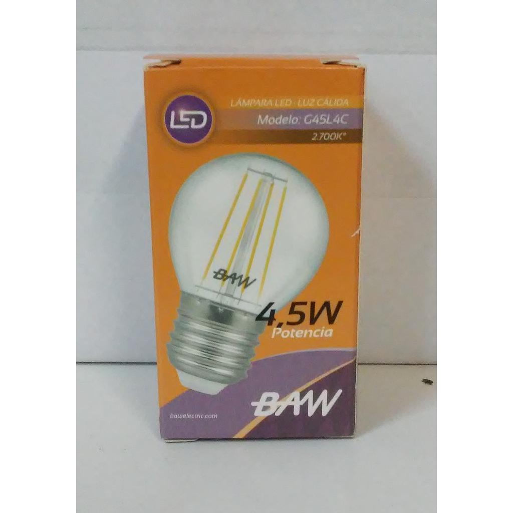 LAMPARA LED G45 4,5W E27 3000K CALIDA BAW