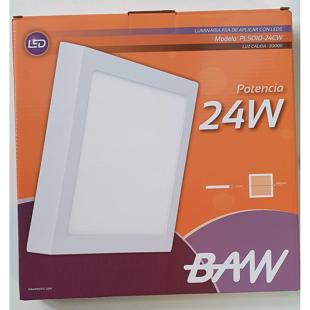PLAFON APLICAR CUADRADO 24W 3000K BAW
